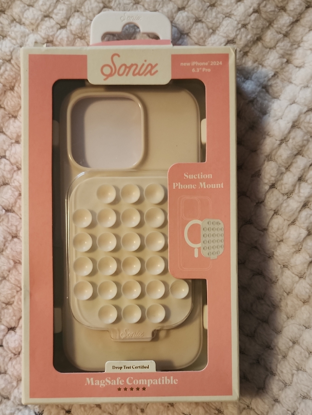 Sonix Suction Phone Mount MagSafe Case in Cream